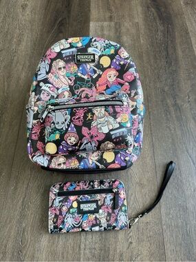 Stranger Things Multicolor Mini Backpack & Wallet Set
